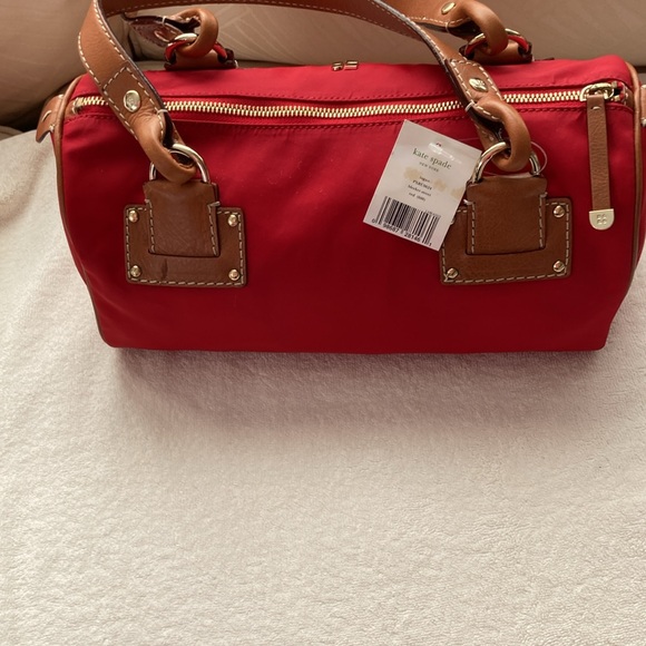NWT-FINAL PRICE-red Kate Spade satchel with leather handles, was $159, now $119. - Picture 5 of 9